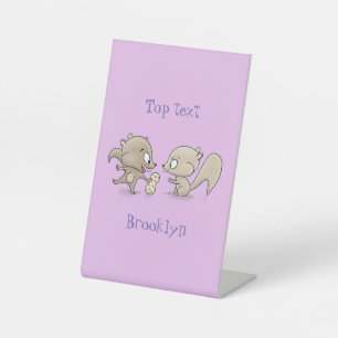 Niedliche lustige Eichhörnchen-Cartoon-Illustratio Sockelschild