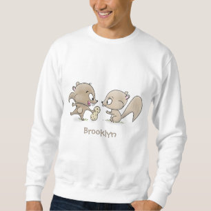 Niedliche lustige Eichhörnchen-Cartoon-Illustratio Sweatshirt
