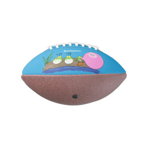 Niedliche lustige Froschbläschen-Cartoon-Abbildung Football