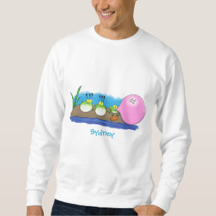 Niedliche lustige Froschbläschen-Cartoon-Abbildung Sweatshirt