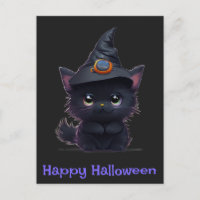 Niedliche, lustige Halloween-Schwarzkatze