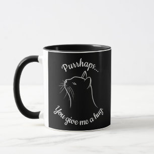 Niedliche lustige humorvolle Katze Schwarz-weiße T Tasse