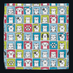 Niedliche, lustige Hunde und Katzen-Muster Halstuch<br><div class="desc">Niedliche,  lustige Hunde & Katzen Muster im Cartoon Stil. Farbige Tierportraits für jeden Liebhaber von Haustieren.</div>