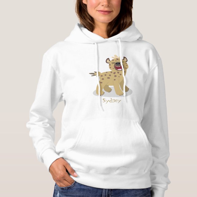 Niedliche lustige Hyäne lacht Cartoon Illustration Hoodie (Vorderseite)