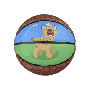 Niedliche lustige Hyäne lacht Cartoon Illustration Mini Basketball