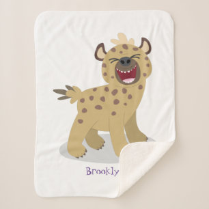 Niedliche lustige Hyäne lacht Cartoon Illustration Sherpadecke