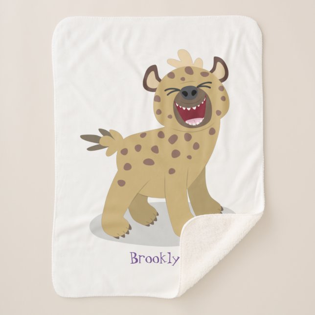 Niedliche lustige Hyäne lacht Cartoon Illustration Sherpadecke (Vorderseite)