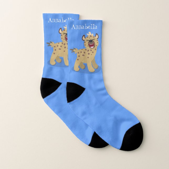 Niedliche lustige Hyäne lacht Cartoon Illustration Socken (Paar)