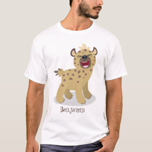 Niedliche lustige Hyäne lacht Cartoon Illustration T-Shirt