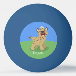 Niedliche lustige Hyäne lacht Cartoon Illustration Tischtennisball