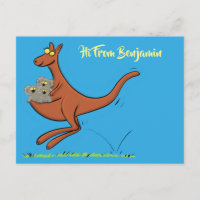 Niedliche lustige Känguru- und Koalas-Cartoon-Kart