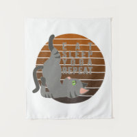 Niedliche lustige Katze, die Yoga macht. lustiges