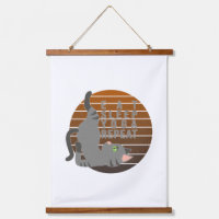 Niedliche lustige Katze, die Yoga macht. lustiges
