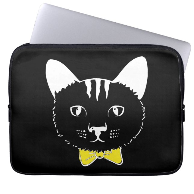 Niedliche lustige Katze Laptopschutzhülle (Vorderseite)