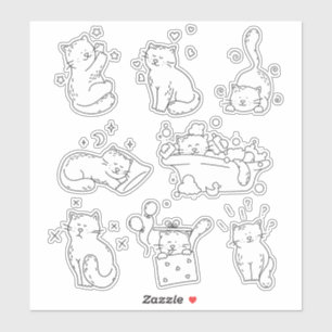 Niedliche lustige Katzen Aufkleber