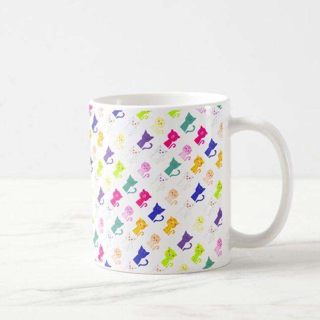 Niedliche, lustige Katzen-Muster Tasse (Rechts)