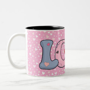Niedliche lustige Liebe Valentine für ihr Geschenk Zweifarbige Tasse