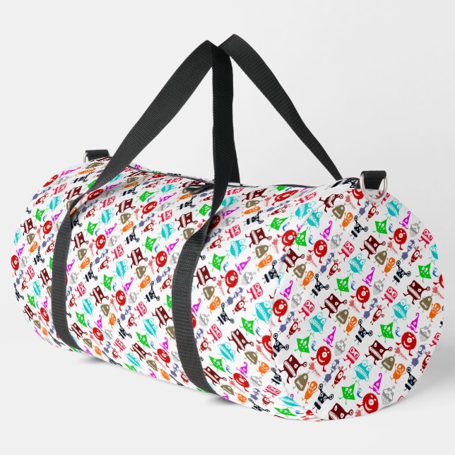 Niedliche, lustige Monstermuster Duffle Bag (Linke Ecke)