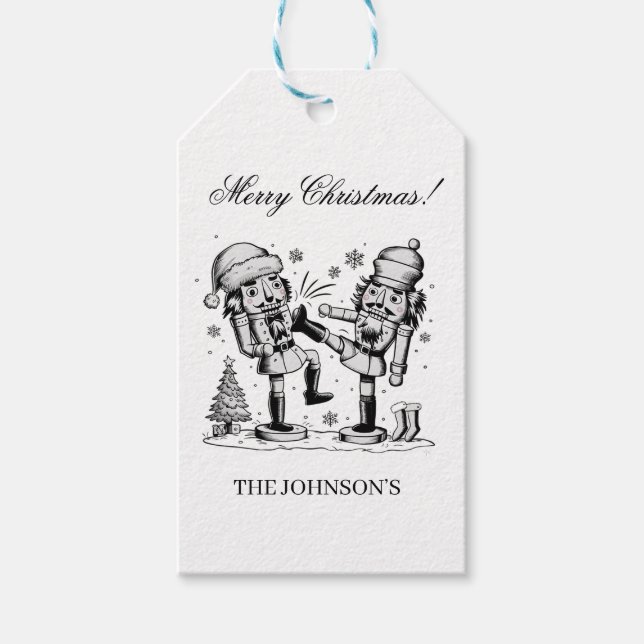 Niedliche lustige Nussknacker Weihnachten personal Geschenkanhänger (Vorderseite)