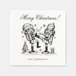 Niedliche lustige Nussknacker Weihnachten personal Serviette