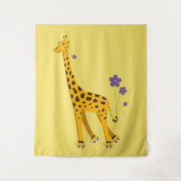 Niedliche lustige Skaten-Cartoon-Giraffe
