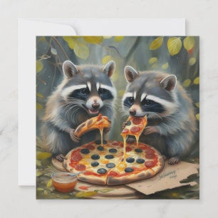 Niedliche lustige Tiere, die Pizza-lustige Geschen Einladung