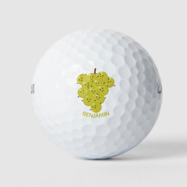 Niedliche, lustige Trauben-Cartoon-Illustration Golfball (Vorderseite)