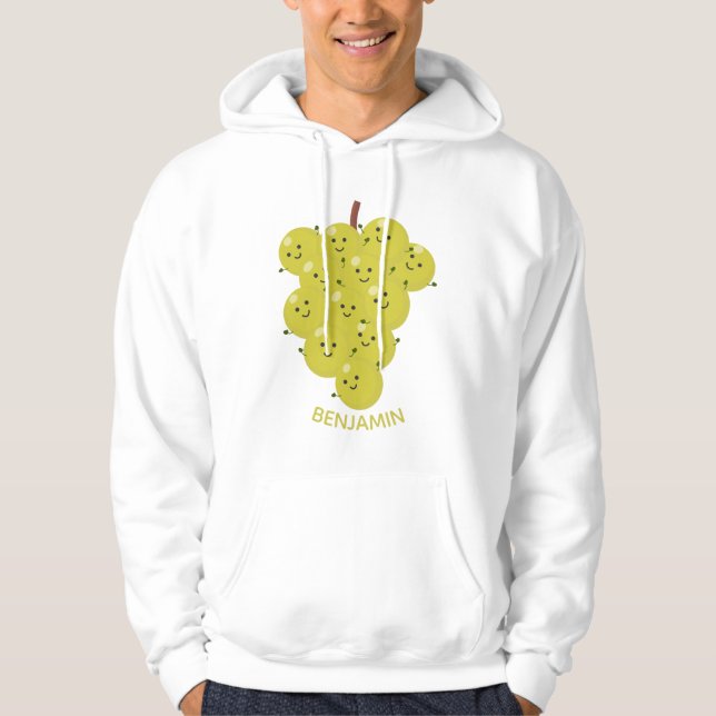 Niedliche, lustige Trauben-Cartoon-Illustration Hoodie (Vorderseite)