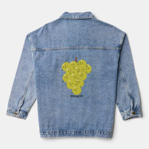 Niedliche, lustige Trauben-Cartoon-Illustration Jeansjacke