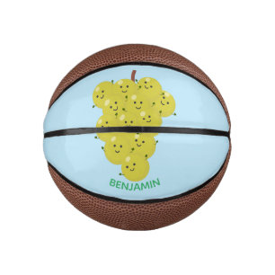 Niedliche, lustige Trauben-Cartoon-Illustration Mini Basketball