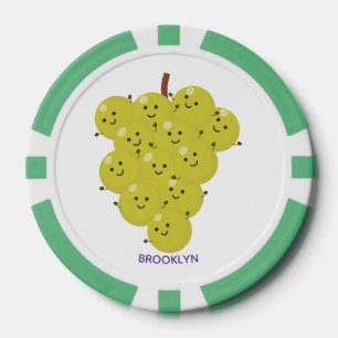 Niedliche, lustige Trauben-Cartoon-Illustration Pokerchips