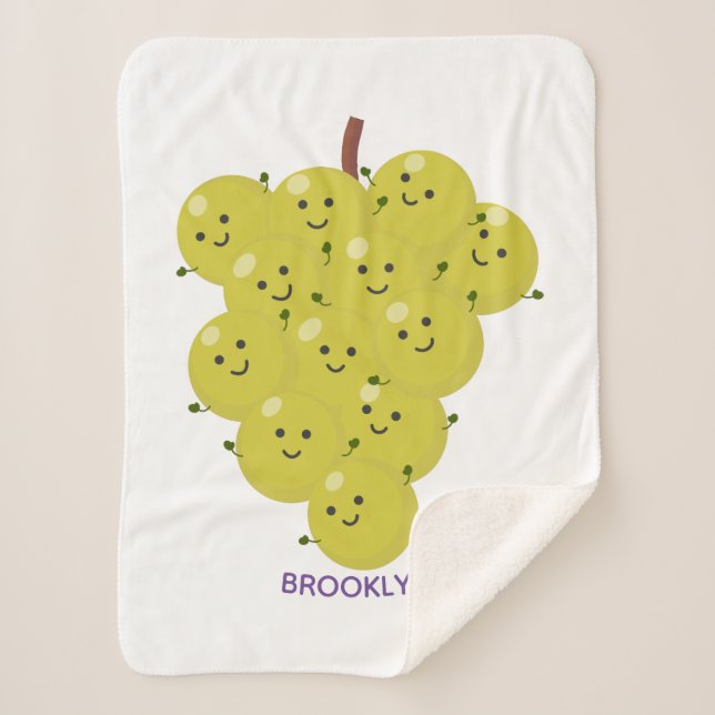 Niedliche, lustige Trauben-Cartoon-Illustration Sherpadecke (Vorderseite)