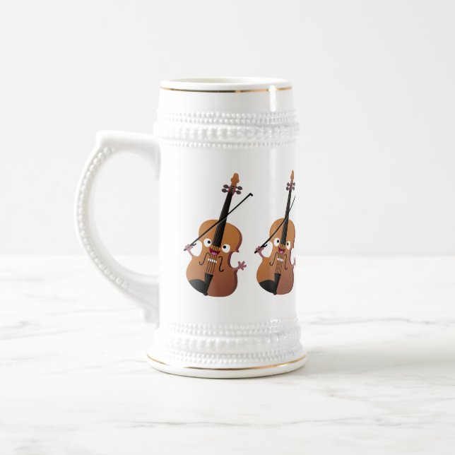 Niedliche lustige Violinmusikfigur Bierglas (Links)