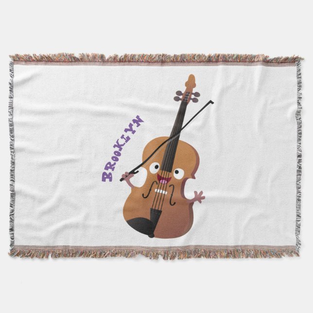 Niedliche lustige Violinmusikfigur Decke (Vorderseite)
