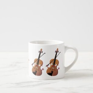 Niedliche lustige Violinmusikfigur Espressotasse