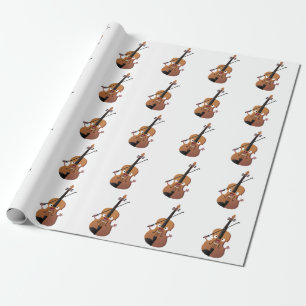 Niedliche lustige Violinmusikfigur Geschenkpapier