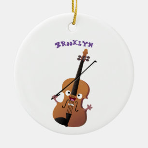 Niedliche lustige Violinmusikfigur Keramik Ornament