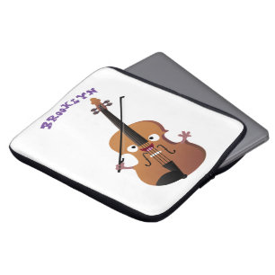 Niedliche lustige Violinmusikfigur Laptopschutzhülle