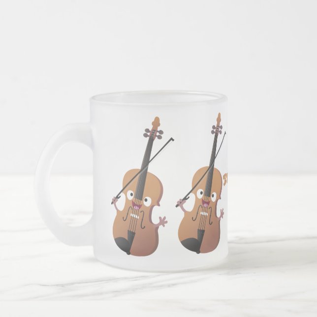 Niedliche lustige Violinmusikfigur Mattglastasse (Links)