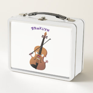 Niedliche lustige Violinmusikfigur Metall Brotdose