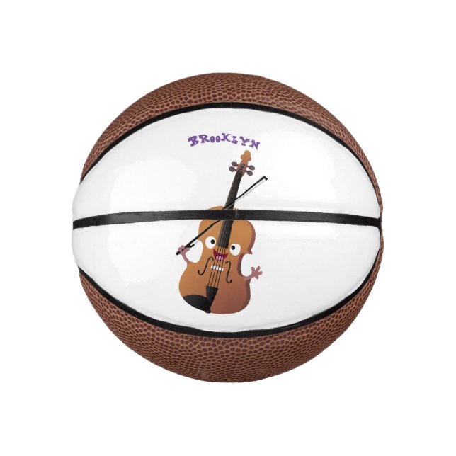 Niedliche lustige Violinmusikfigur Mini Basketball (Vorderseite)