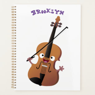 Niedliche lustige Violinmusikfigur Planer