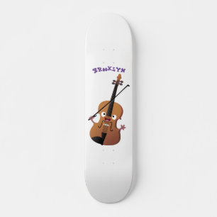 Niedliche lustige Violinmusikfigur Skateboard