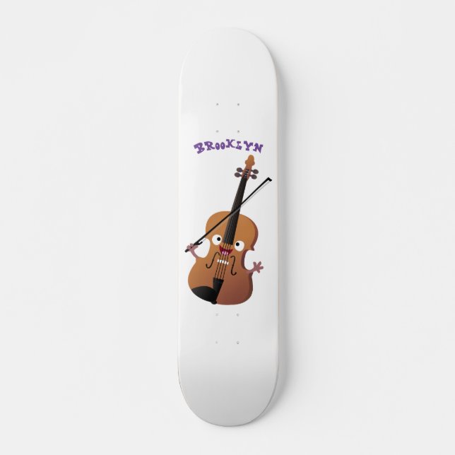 Niedliche lustige Violinmusikfigur Skateboard (Vorne)