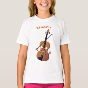 Niedliche lustige Violinmusikfigur T-Shirt