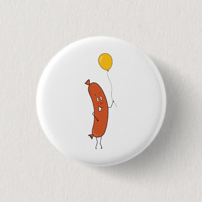 Niedliche lustige Wurst Button (Vorderseite)