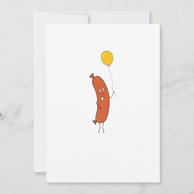Niedliche lustige Wurst Einladung (Vorderseite)