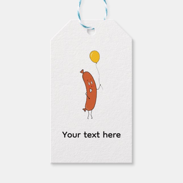 Niedliche lustige Wurst Geschenkanhänger (Vorderseite)