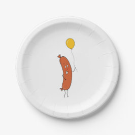 Niedliche lustige Wurst Pappteller