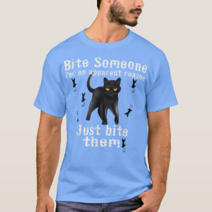 Niedliche, lustige, wütende Katze, beißen Sie jema T-Shirt